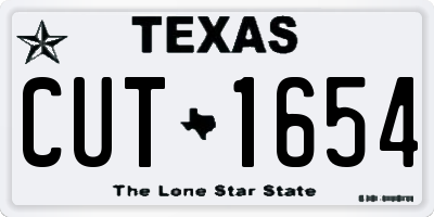 TX license plate CUT1654