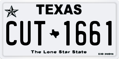 TX license plate CUT1661