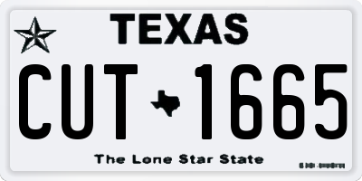 TX license plate CUT1665