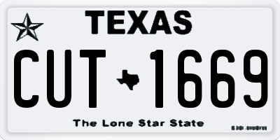 TX license plate CUT1669