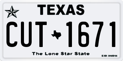 TX license plate CUT1671