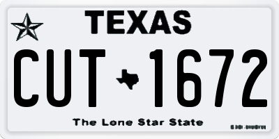 TX license plate CUT1672