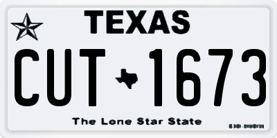 TX license plate CUT1673