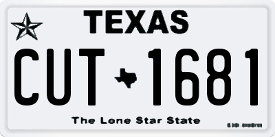 TX license plate CUT1681