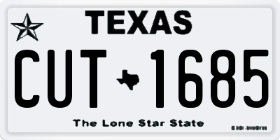 TX license plate CUT1685