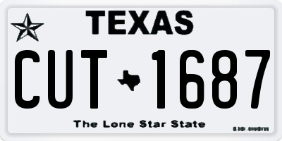 TX license plate CUT1687