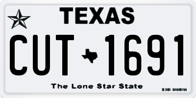 TX license plate CUT1691