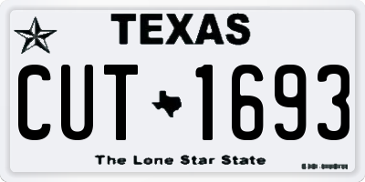 TX license plate CUT1693