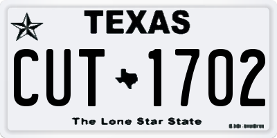 TX license plate CUT1702