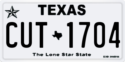 TX license plate CUT1704