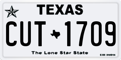 TX license plate CUT1709