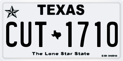 TX license plate CUT1710