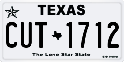 TX license plate CUT1712