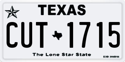 TX license plate CUT1715