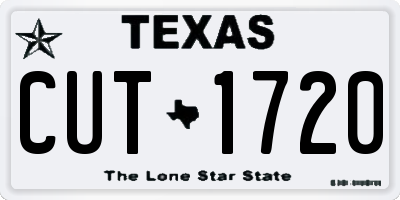 TX license plate CUT1720