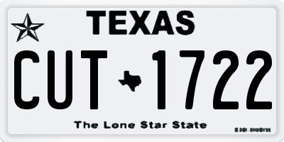 TX license plate CUT1722