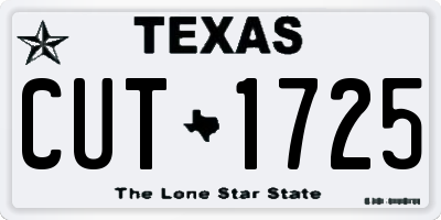 TX license plate CUT1725