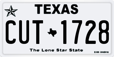 TX license plate CUT1728