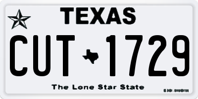 TX license plate CUT1729