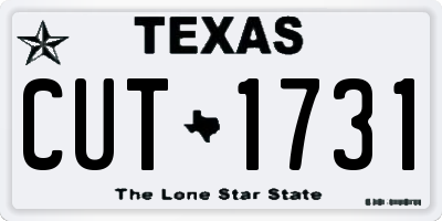 TX license plate CUT1731