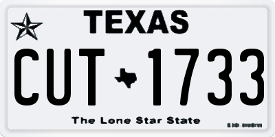 TX license plate CUT1733