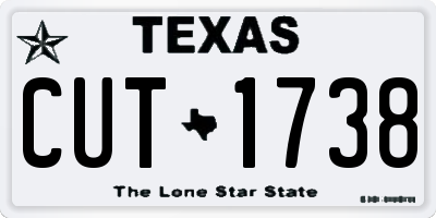 TX license plate CUT1738