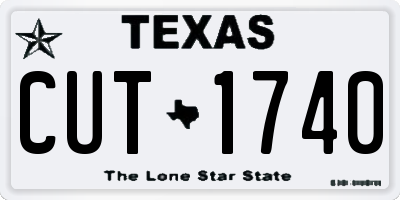 TX license plate CUT1740