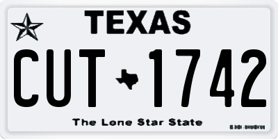 TX license plate CUT1742