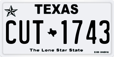 TX license plate CUT1743