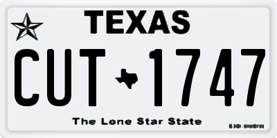 TX license plate CUT1747