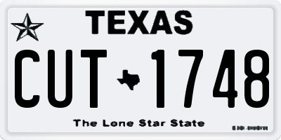 TX license plate CUT1748