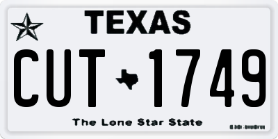 TX license plate CUT1749