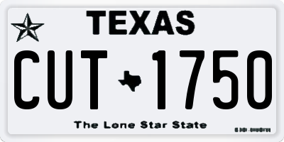 TX license plate CUT1750