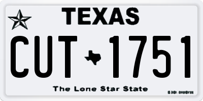 TX license plate CUT1751