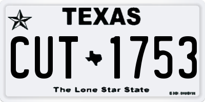 TX license plate CUT1753
