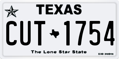 TX license plate CUT1754