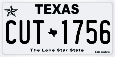 TX license plate CUT1756