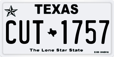 TX license plate CUT1757