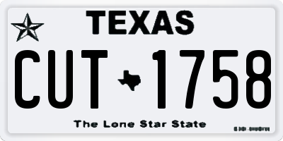 TX license plate CUT1758
