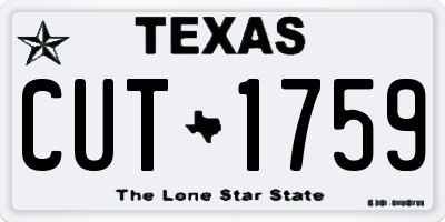 TX license plate CUT1759