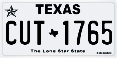 TX license plate CUT1765