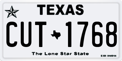 TX license plate CUT1768