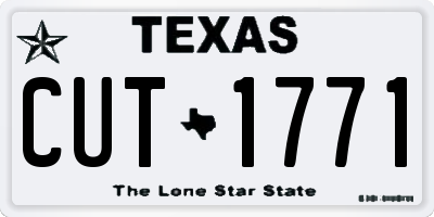 TX license plate CUT1771