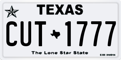 TX license plate CUT1777