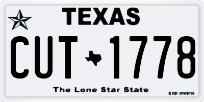 TX license plate CUT1778