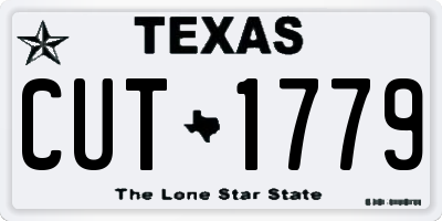 TX license plate CUT1779