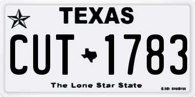 TX license plate CUT1783
