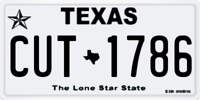 TX license plate CUT1786