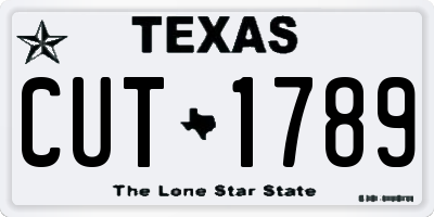 TX license plate CUT1789
