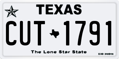 TX license plate CUT1791